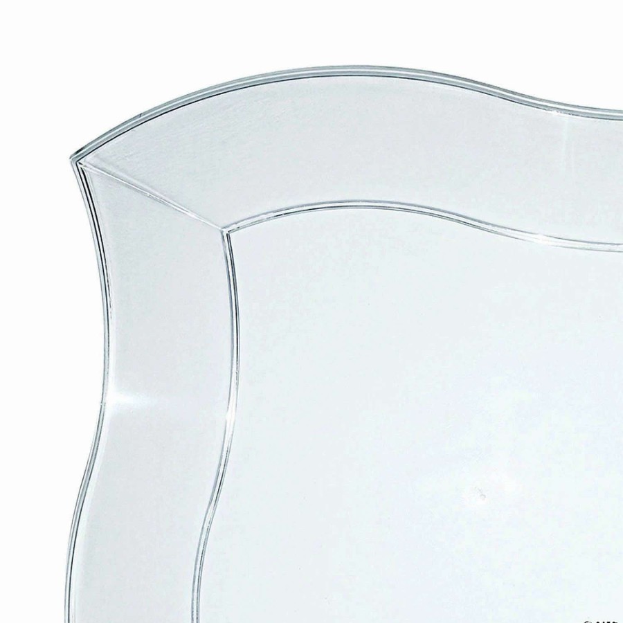 Party Plates * | Best Pirce Kaya Collection 10 Clear Wave Plastic Dinner Plates (120 Plates)