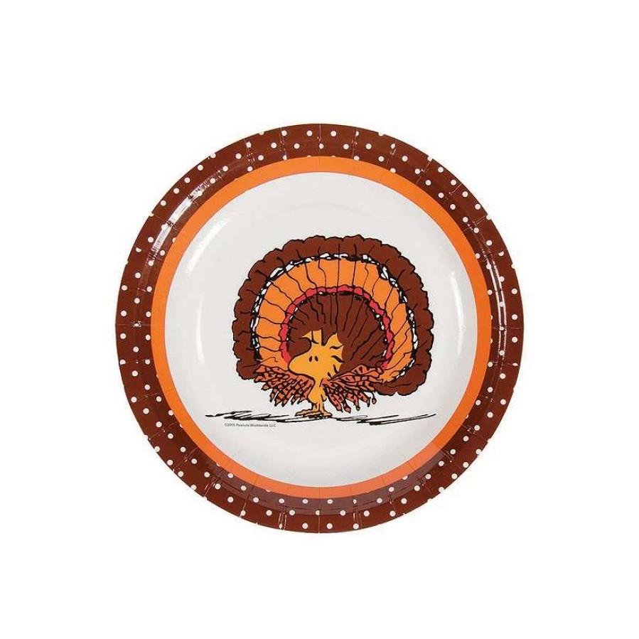 Party Plates * | Buy Peanuts Thanksgiving Woodstock Paper Dessert Plates 8 Ct.