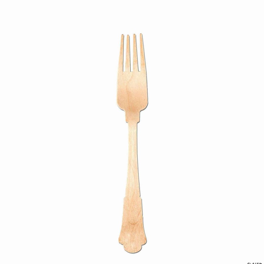 Cutlery * | Deals Silhouette Birch Wood Eco Friendly Disposable Dinner Forks (175 Forks)