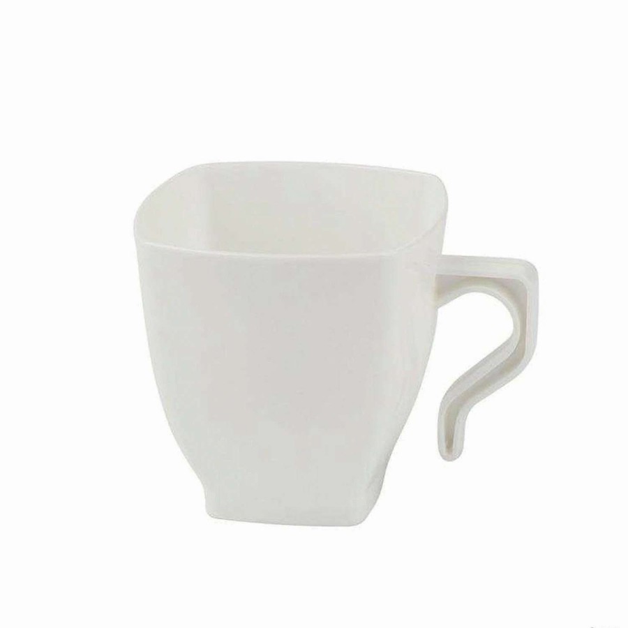 Drinkware * | Cheap Premium 8 Oz. White Square Plastic Coffee Mugs 192 Ct.