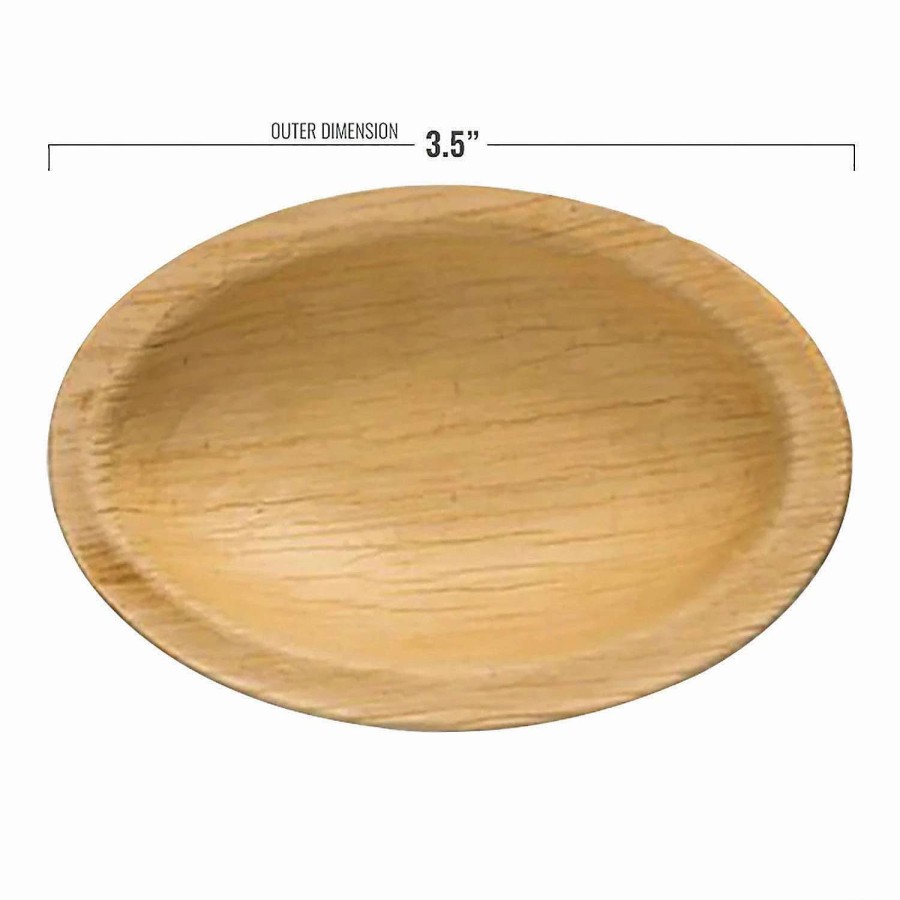 Party Plates * | Budget 3.5 Ellipse Palm Leaf Eco Friendly Disposable Mini Plates (100 Plates)