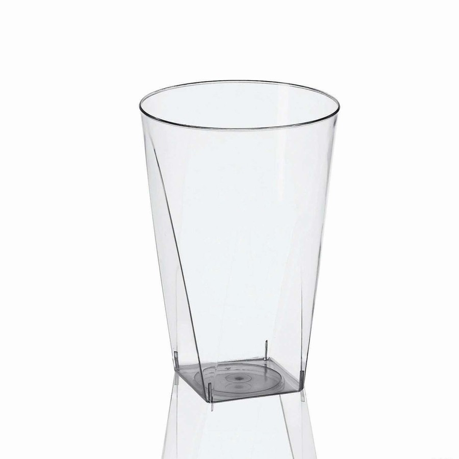 Drinkware * | Outlet 7 Oz. Clear Square Bottom Disposable Plastic Cups (180 Cups)