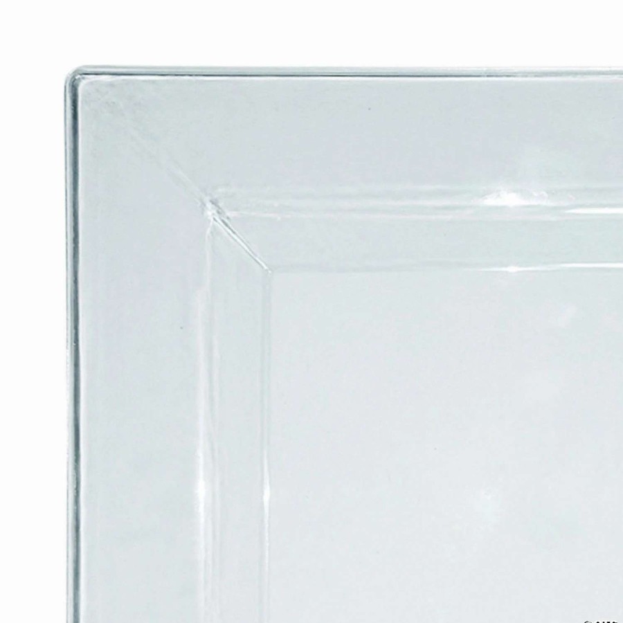 Party Plates * | Cheap 6.5 Clear Square Plastic Cake Plates (80 Plates)