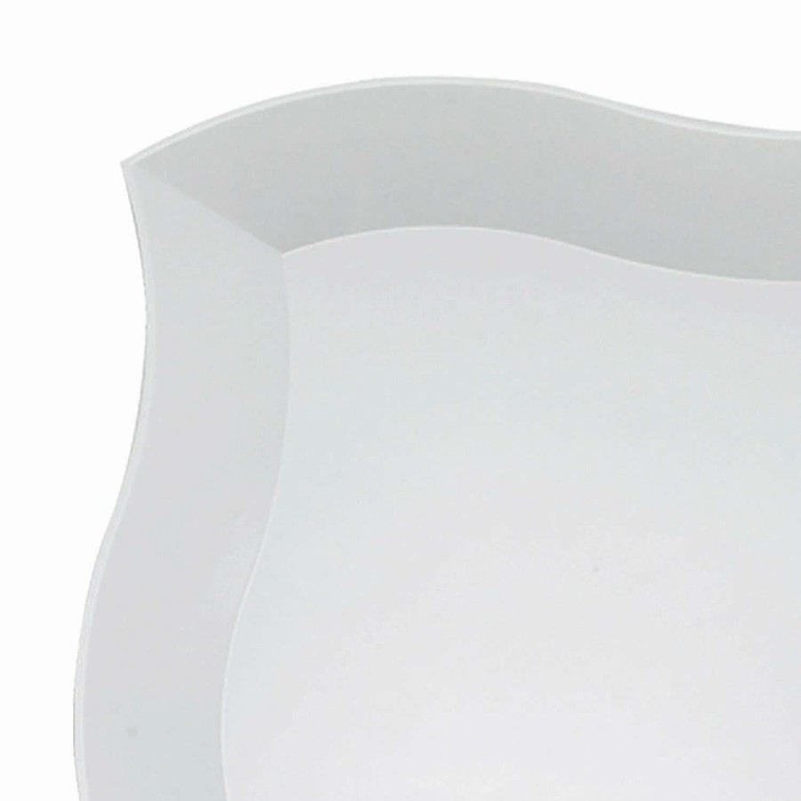 Party Plates * | Buy 10 White Wave Plastic Dinner Plates (40 Plates)