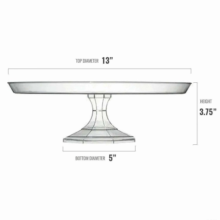 Serveware * | Cheapest 13 Clear Big Round Plastic Cake Stands (6 Cake Stands)