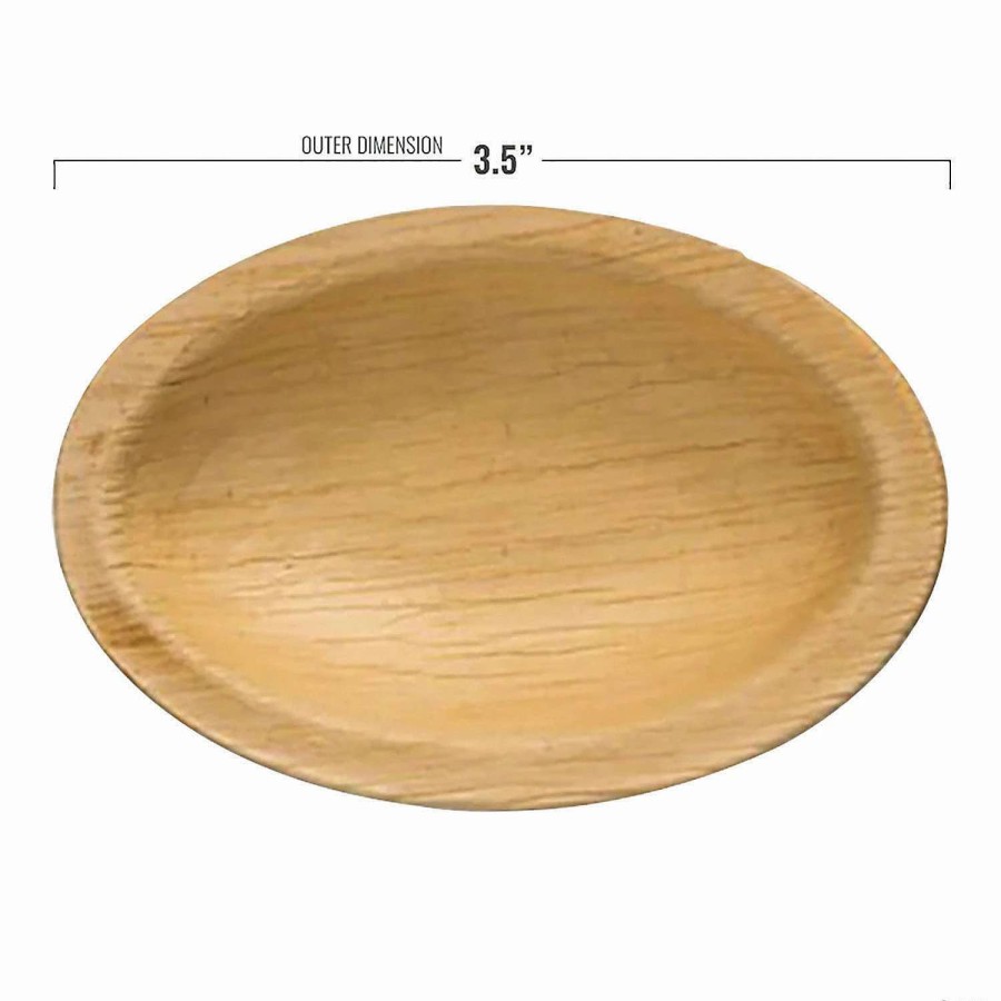 Party Plates * | Hot Sale 3.5 Ellipse Palm Leaf Eco Friendly Disposable Mini Plates (75 Plates)