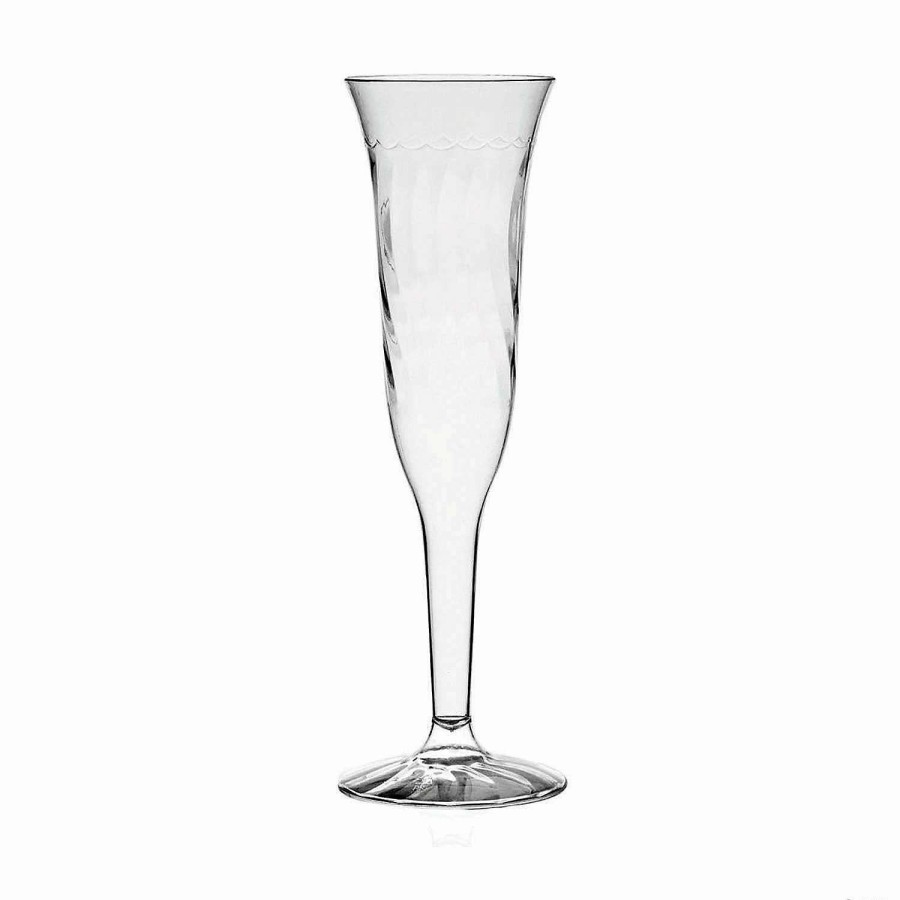 Drinkware * | Hot Sale Kaya Collection 5 Oz. Clear Plastic Champagne Flutes (96 Flutes)