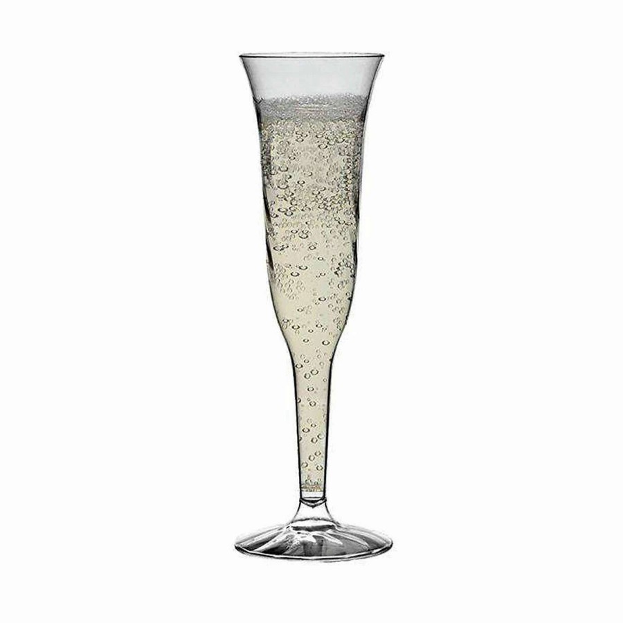 Drinkware * | Hot Sale Kaya Collection 5 Oz. Clear Plastic Champagne Flutes (96 Flutes)