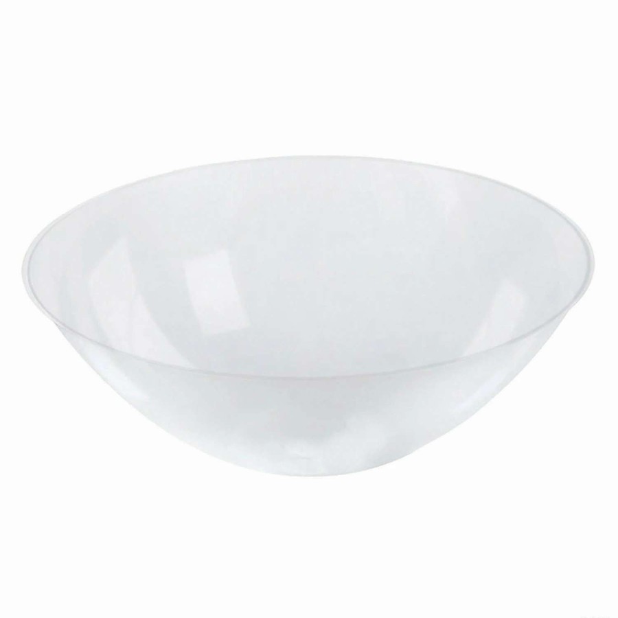 Bowls * | Flash Sale 100 Oz. Solid Clear Organic Round Disposable Plastic Bowls (24 Bowls)