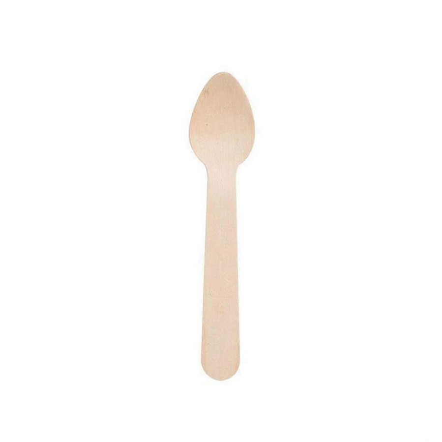 Cutlery * | Cheap Kaya Collection 3 Natural Birch Eco-Friendly Disposable Mini Dessert Spoons (600 Spoons)