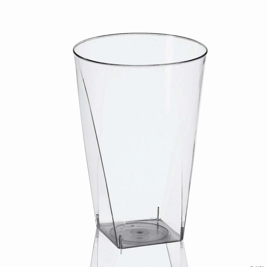 Drinkware * | Hot Sale 10 Oz. Clear Square Bottom Disposable Plastic Cups (140 Cups)