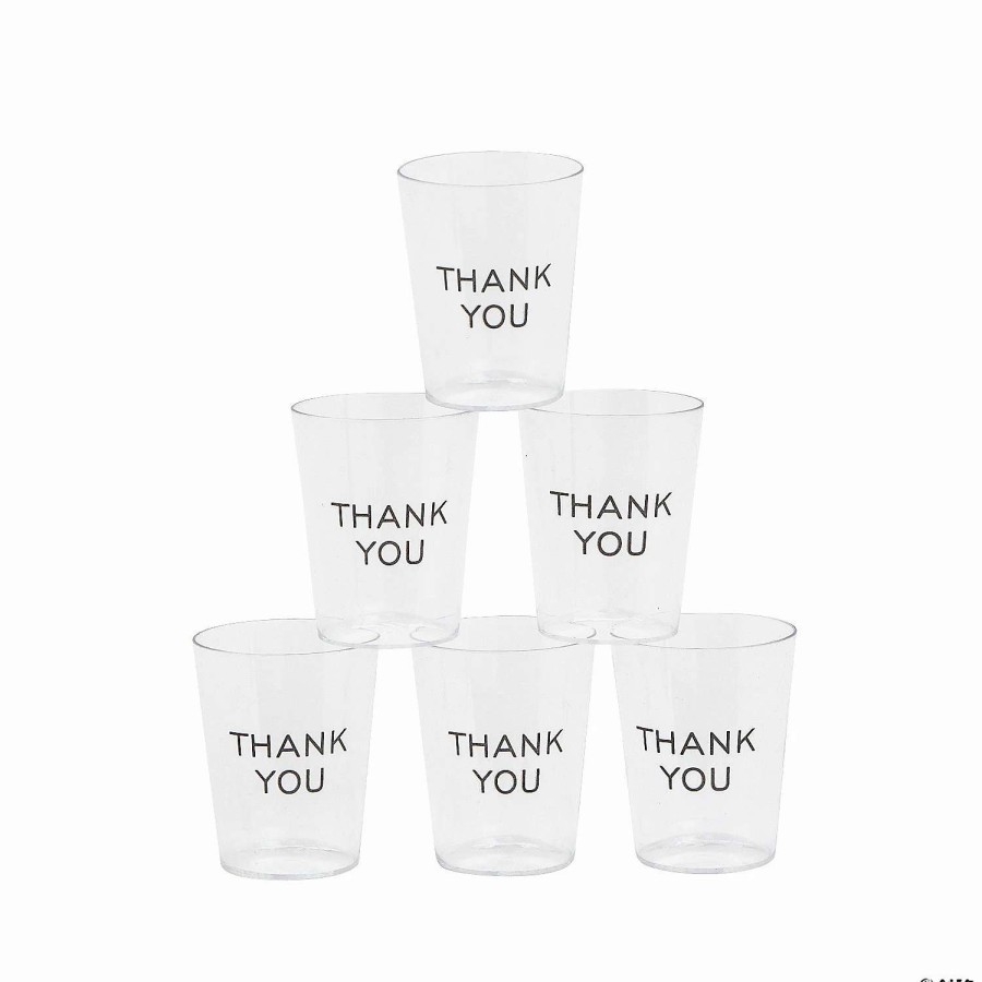 Drinkware * | Flash Sale Thank You Clear Plastic Shot Glasses 50 Pc.