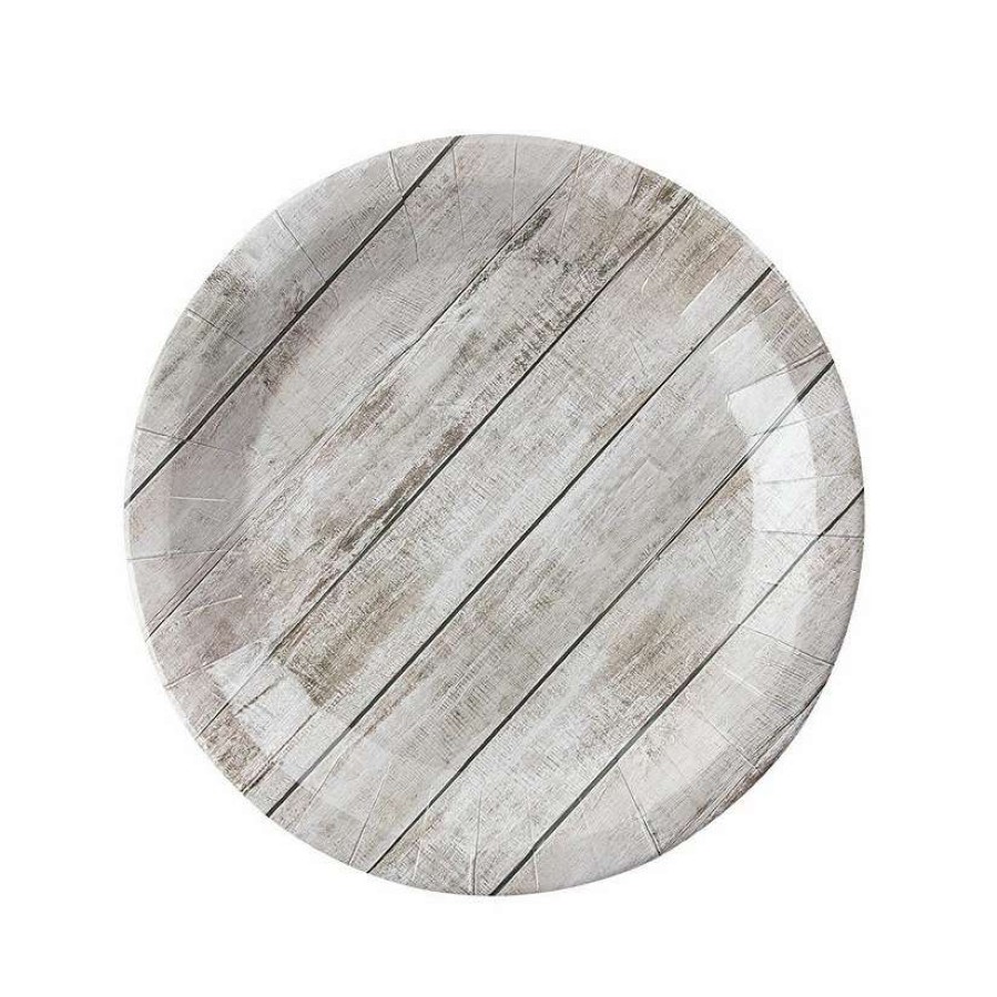 Party Plates * | Cheap Shiplap Dinner Paper Plates 8 Ct.