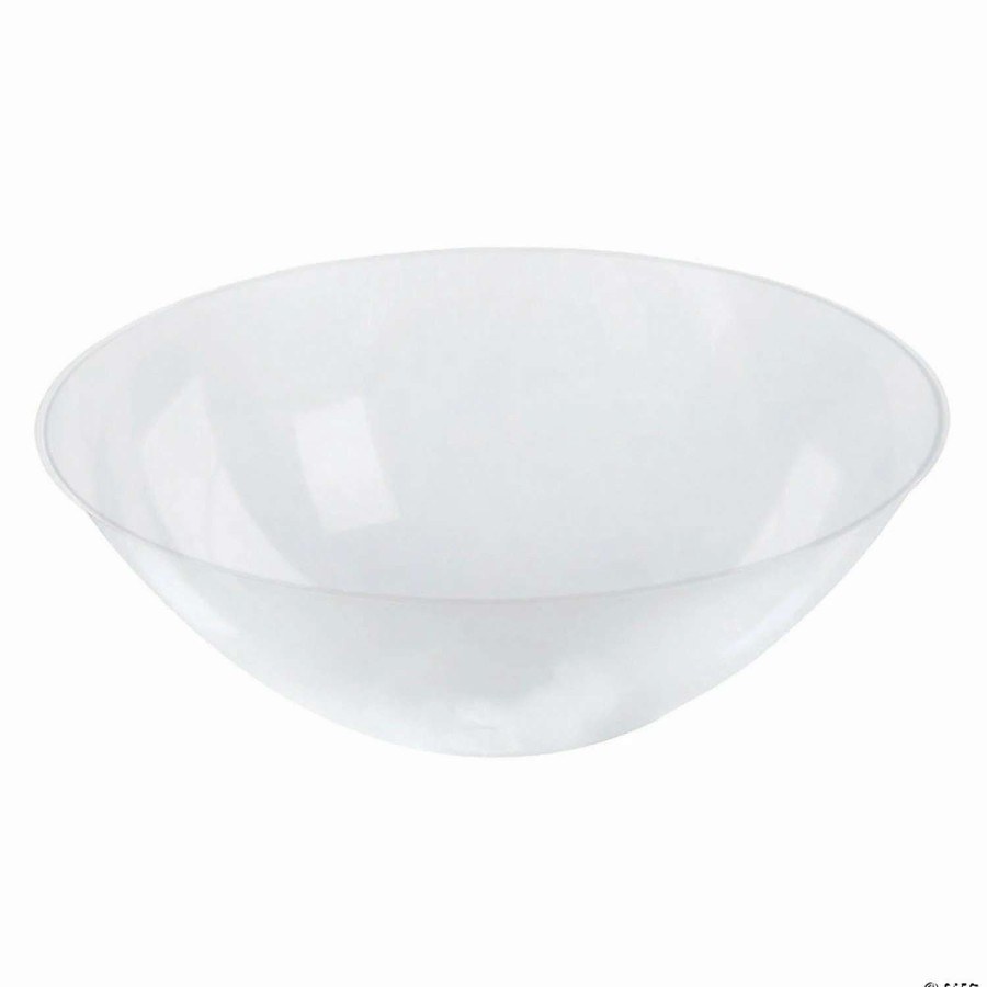 Bowls * | Brand New 100 Oz. Solid Clear Organic Round Disposable Plastic Bowls (14 Bowls)