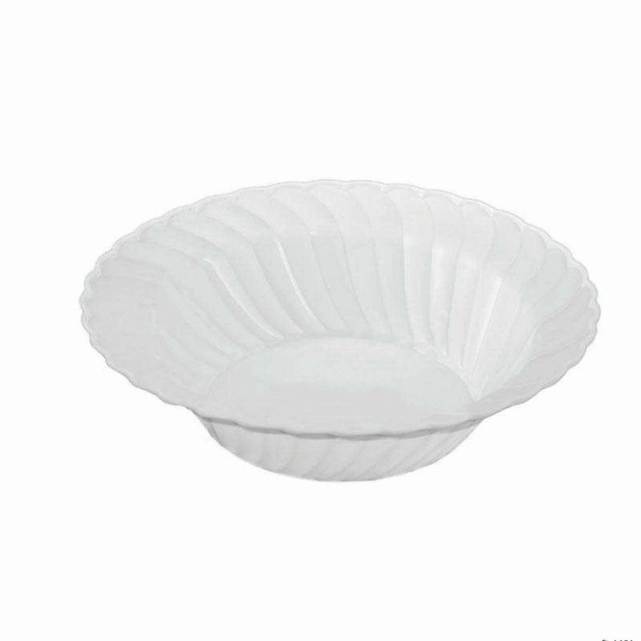 Bowls * | Wholesale Kaya Collection 12 Oz. White Flair Plastic Soup Bowls (180 Bowls)