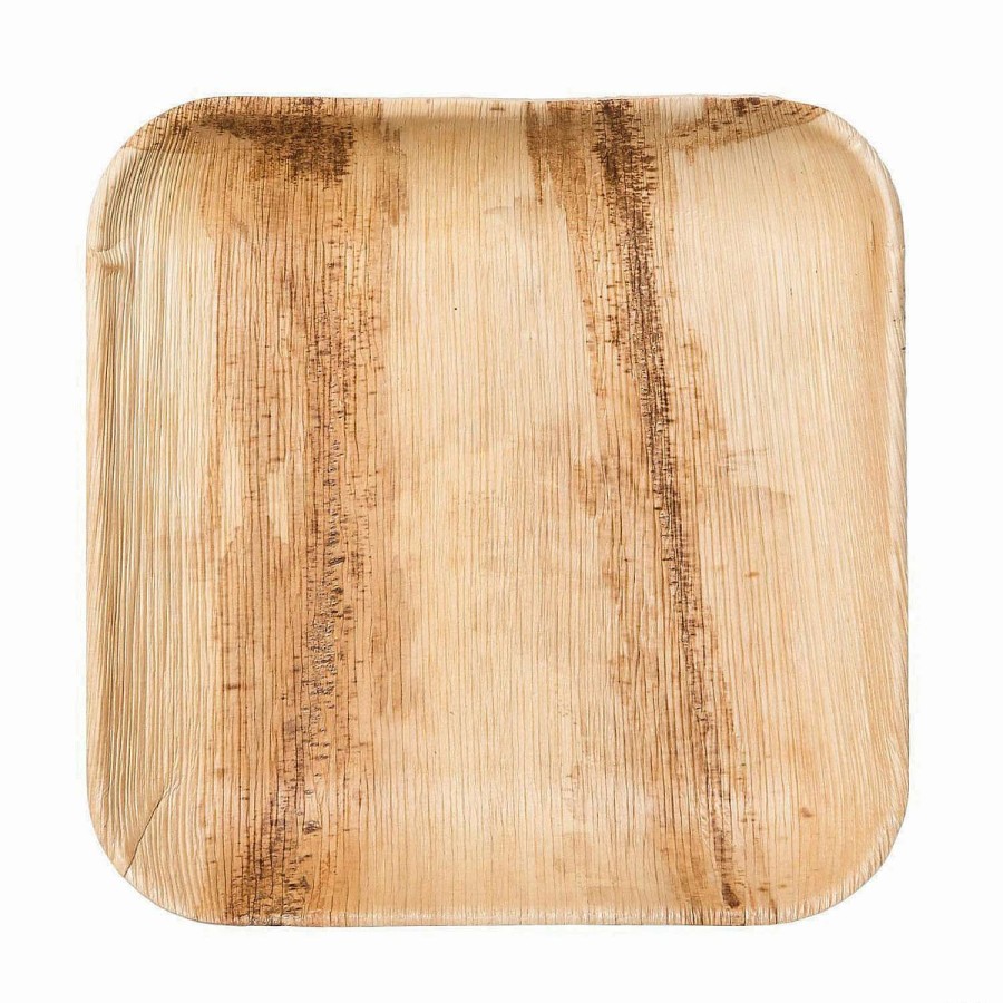 Party Plates * | Buy 7 Square Palm Leaf Eco Friendly Disposable Appetizer/Salad Plates (100 Plates)