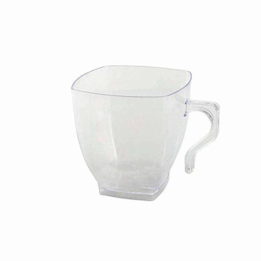 Drinkware * | Hot Sale Bulk Premium 2 Oz. Clear Square Plastic Mini Coffee Tea Cups 240 Pc.