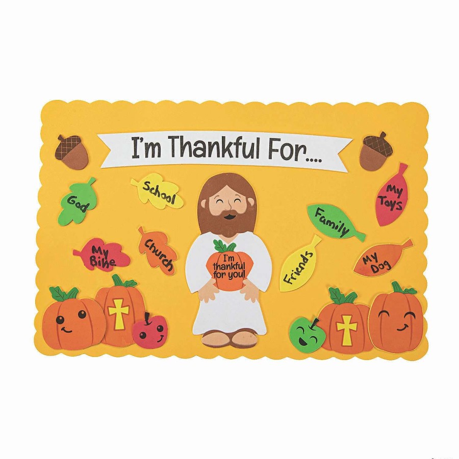 Table Covers * | Best Deal Thankful For Placemat Craft Kit Makes 12