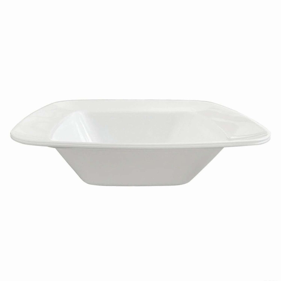 Bowls * | Best Deal 5 Oz. Solid White Rounded Square Disposable Plastic Dessert Bowls (120 Bowls)