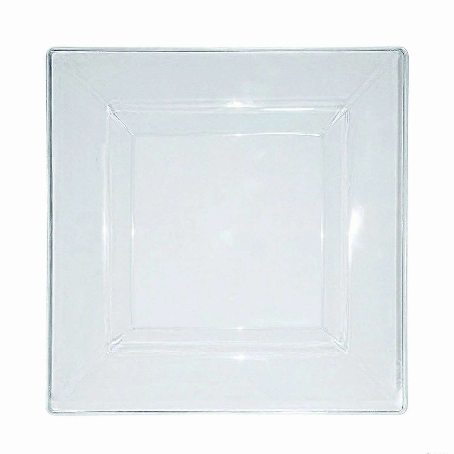 Party Plates * | Outlet Kaya Collection 6.5 Clear Square Plastic Cake Plates (120 Plates)