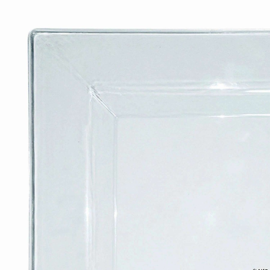 Party Plates * | Outlet Kaya Collection 6.5 Clear Square Plastic Cake Plates (120 Plates)