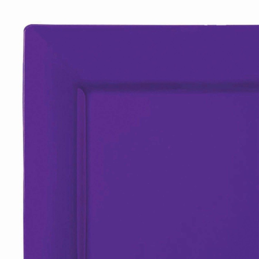 Party Plates * | Cheap Kaya Collection 6.5 Grape Purple Square Plastic Cake Plates (120 Plates)