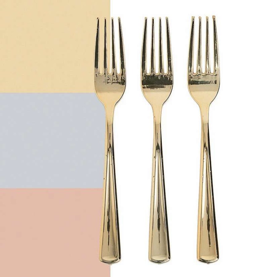 Cutlery * | Flash Sale Premium Metallic Plastic Forks 24 Ct.