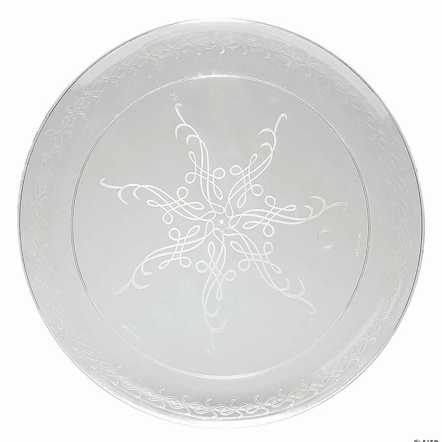 Party Plates * | Budget 6.25 Clear Floral Round Disposable Plastic Pastry Plates (240 Plates)