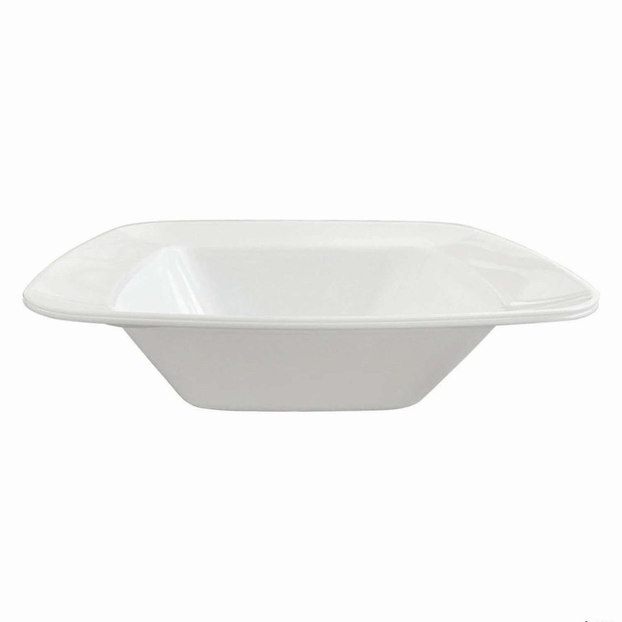 Bowls * | Outlet 12 Oz. Solid White Rounded Square Disposable Plastic Soup Bowls (40 Bowls)