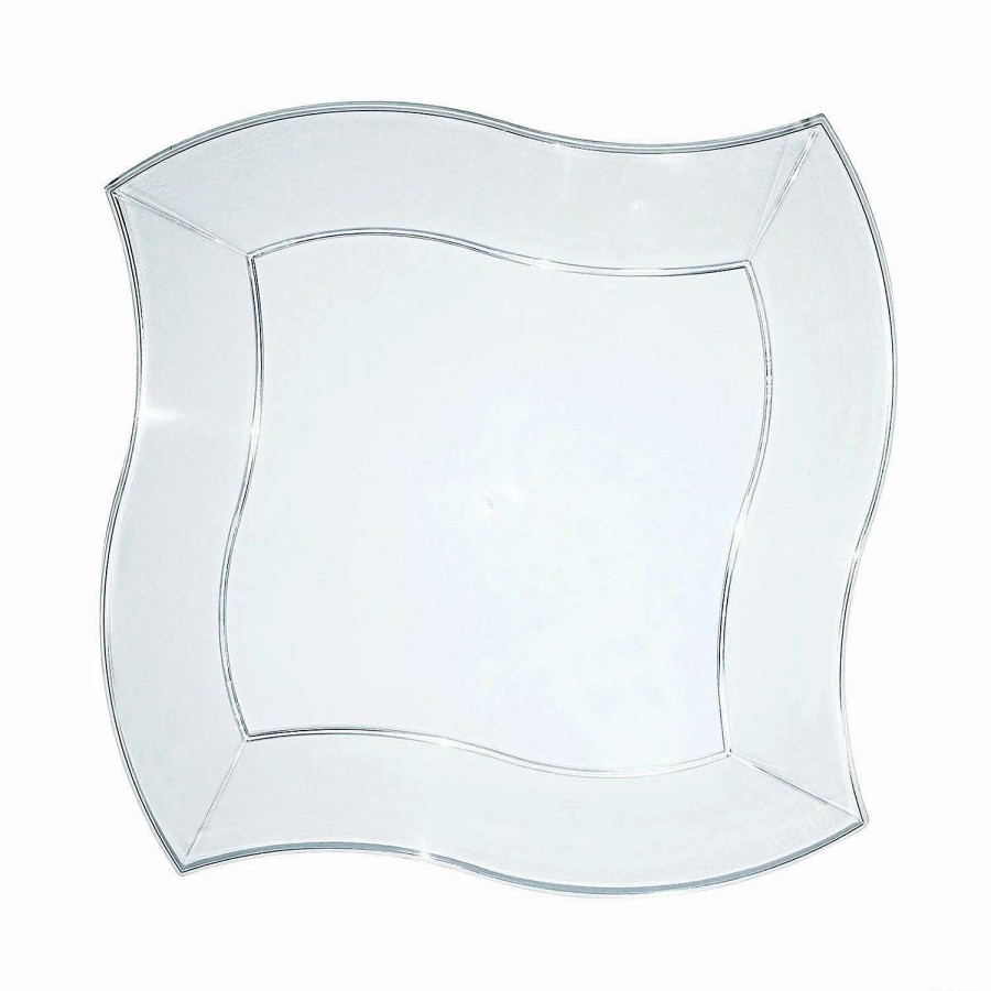 Party Plates * | Coupon 7 Clear Wave Plastic Appetizer/Salad Plates (70 Plates)