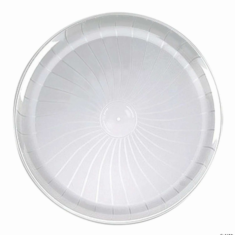 Serveware * | Coupon 16 Clear Pavilion Round Disposable Plastic Trays (14 Trays)