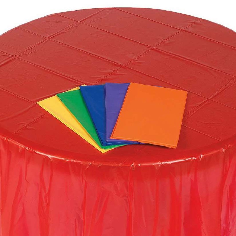 Table Covers * | Buy Colorful Round Plastic Tablecloth Assortment 12 Pc.