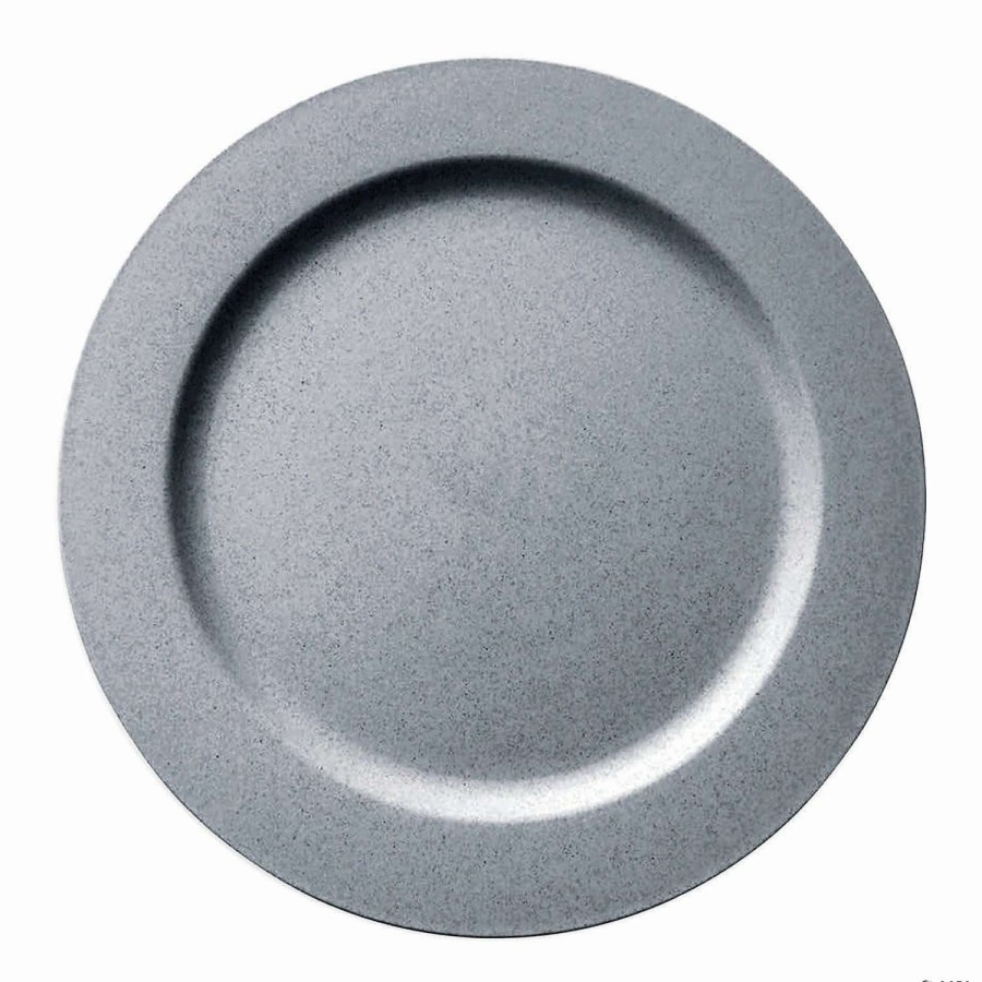 Party Plates * | Best Reviews Of 7.5 Matte Steel Gray Round Disposable Plastic Appetizer/Salad Plates (90 Plates)