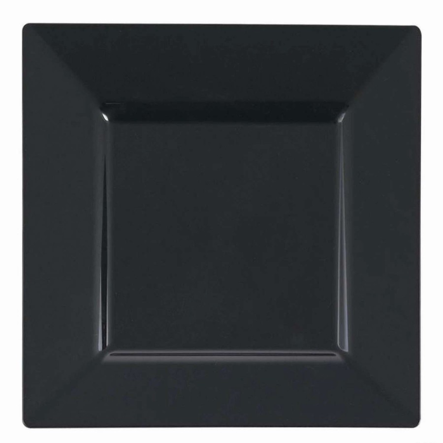 Party Plates * | Promo Kaya Collection 4.5 Black Square Plastic Pastry Plates (240 Plates)