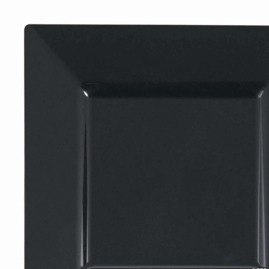 Party Plates * | Promo Kaya Collection 4.5 Black Square Plastic Pastry Plates (240 Plates)