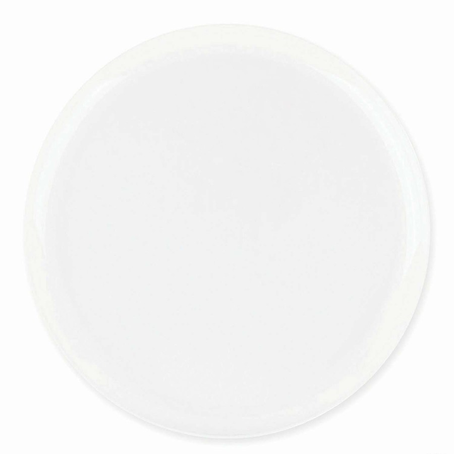 Party Plates * | Outlet 10 White Flat Round Disposable Plastic Dinner Plates (120 Plates)