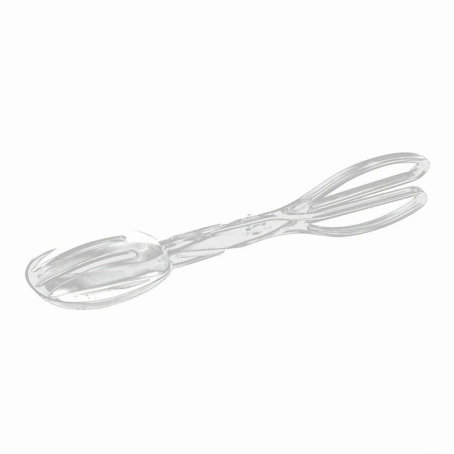 Serveware * | Outlet Clear Disposable Plastic Serving Salad Scissor Tongs (17 Tongs)