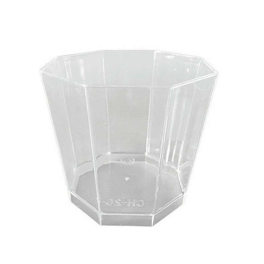 Drinkware * | Hot Sale Bulk Premium Clear Octagon Plastic Dessert Cups 288 Pc.