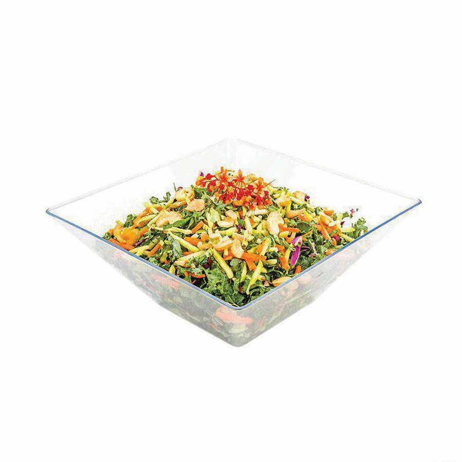 Serveware * | New Premium 3 Qt. Clear Square Plastic Serving Bowls (24 Bowls)