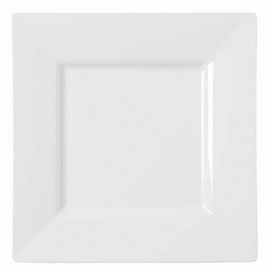 Party Plates * | Deals 6.5 White Square Plastic Cake Plates (80 Plates)