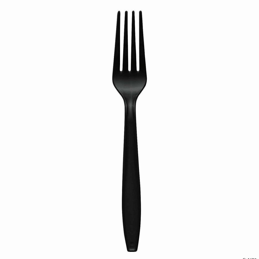 Cutlery * | Wholesale Black Plastic Disposable Forks (1000 Forks)