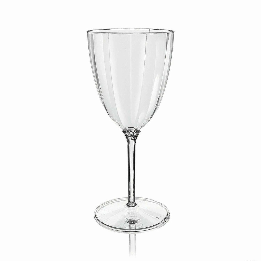 Drinkware * | Brand New 7 Oz. Clear Round Disposable Plastic Wine Goblets (36 Goblets)