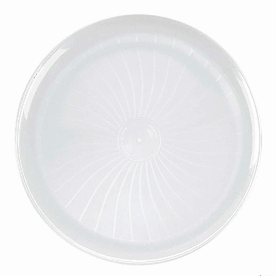 Serveware * | Top 10 12 White Pavilion Round Disposable Plastic Trays (22 Trays)