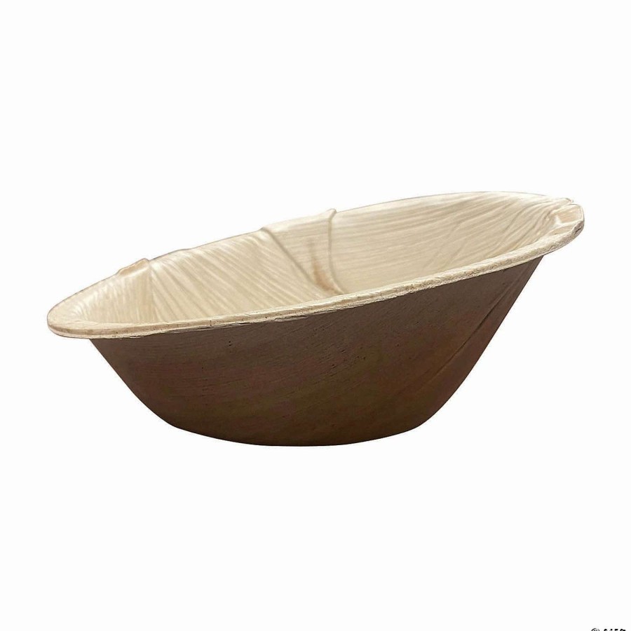 Bowls * | Best Reviews Of 5 Oval Palm Leaf Eco Friendly Disposable Bowls (75 Bowls)