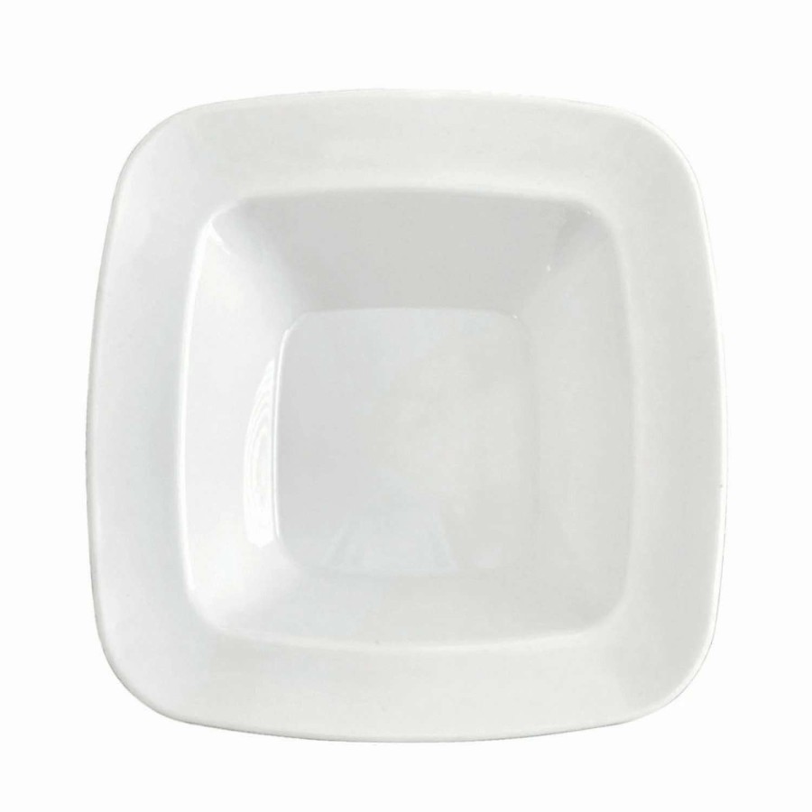 Bowls * | Buy 5 Oz. Solid White Rounded Square Disposable Plastic Dessert Bowls (90 Bowls)