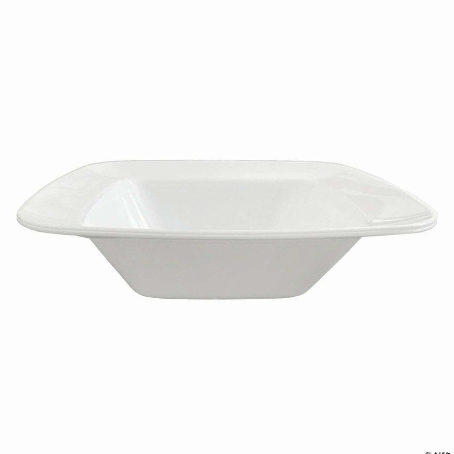 Bowls * | Buy 5 Oz. Solid White Rounded Square Disposable Plastic Dessert Bowls (90 Bowls)