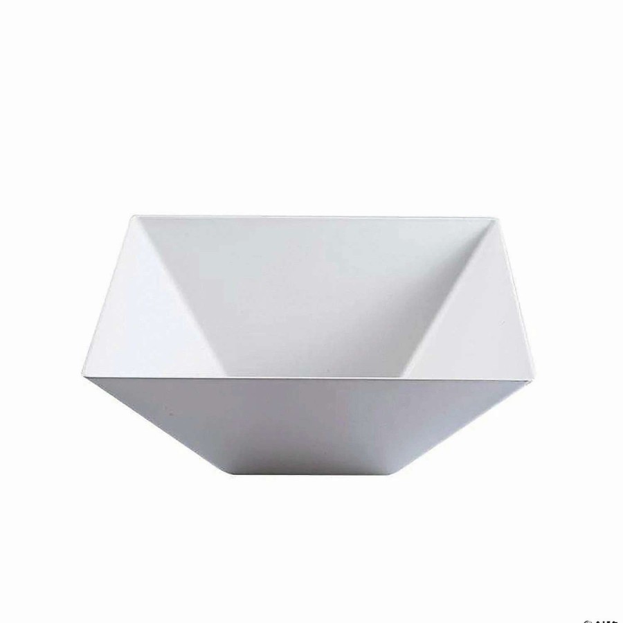 Bowls * | Cheap 4 Qt. White Square Plastic Serving Bowls (12 Bowls)