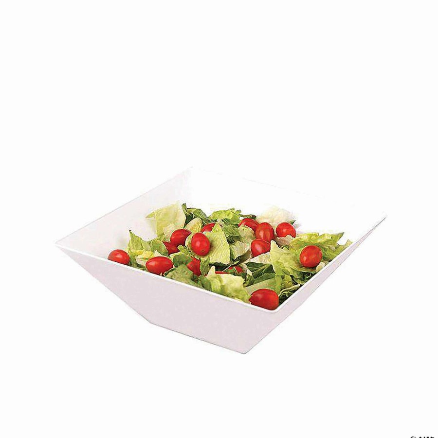 Bowls * | Cheap 4 Qt. White Square Plastic Serving Bowls (12 Bowls)