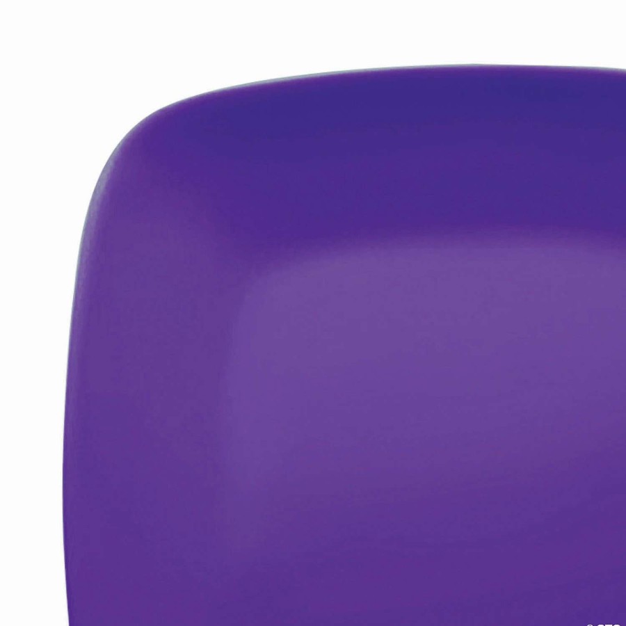 Party Plates * | Promo 8.5 Purple Flat Rounded Square Disposable Plastic Buffet Plates (50 Plates)