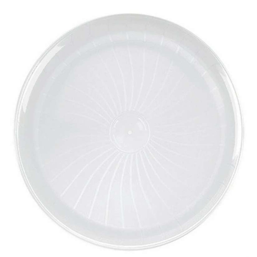 Serveware * | Discount Premium 12 White Pavilion Round Disposable Plastic Trays (24 Trays)